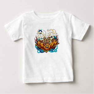 T-shirt Pour Bébé Monstre Takoyaki Enragé Art de rue culinaire japon