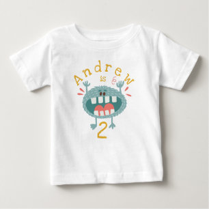 T-shirt Pour Bébé Monstre Turquoise mignon personnalisable