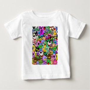 T-shirt Pour Bébé Monstres caractères mignons Motif d'Halloween