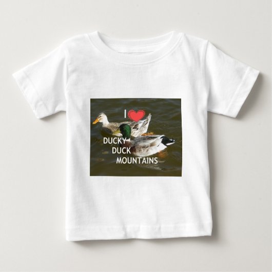 T-shirt Pour Bébé Montagnes de canards. (Devant)
