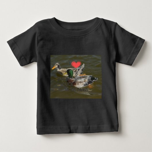 T-shirt Pour Bébé Montagnes de canards. (Devant)