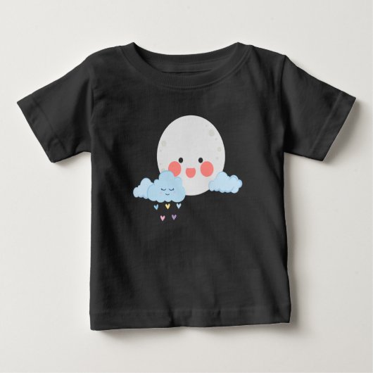 T-shirt Pour Bébé Moon and cloud cute design (Devant)