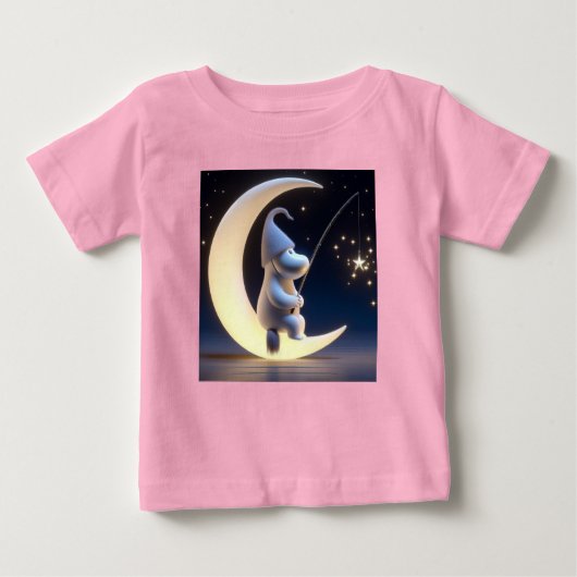 T-shirt Pour Bébé Moon Fishman par Natasha Us (Devant)