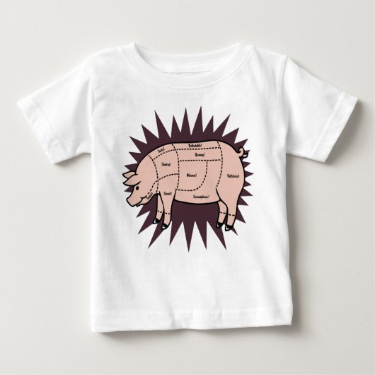 T-shirt Pour Bébé Morceaux de porc (Devant)