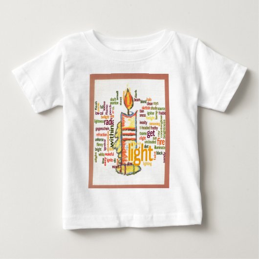 T-shirt Pour Bébé Mot de flamme de bougie Cloud Art Imprimer (Devant)