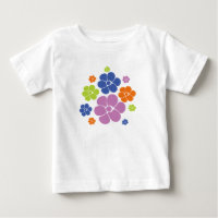 Motif à fleurs - Bleu, Orange, Violet, Vert