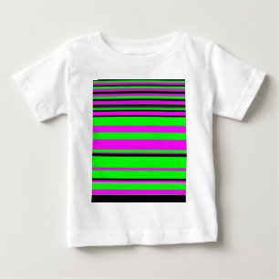 T-shirt Pour Bébé Motif à rayures couleur noir rose chaud