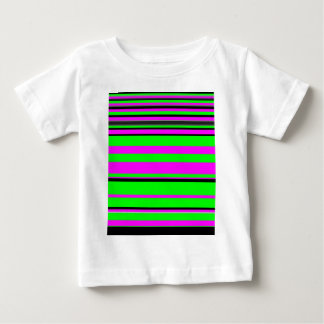 T-shirt Pour Bébé Motif à rayures couleur noir rose chaud