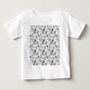 T-shirt Pour Bébé Motif cachemire noir et blanc – Art textile élégan