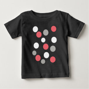 T-shirt Pour Bébé Motif Cercles Boules Gris Blanc Corail Rose