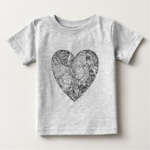 T-shirt Pour Bébé Motif de coeur de papillon
