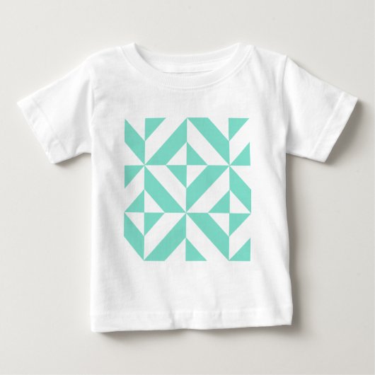 T-shirt Pour Bébé Motif de cube géométrique vert Seafoam (Devant)