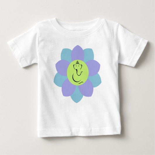 T-shirt Pour Bébé Motif de fleur de Ganesh de Dieu (Devant)