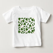 T-shirt Pour Bébé Motif Feuille Green Spinach (Devant)