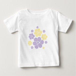 T-shirt Pour Bébé Motif Fleur - Pastel Jaune et Violet