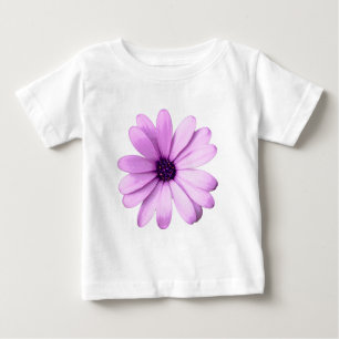 T-shirt Pour Bébé motif rayé avec des pâquerettes violettes