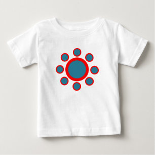 T-shirt Pour Bébé motif rouge et bleu de henné de cercle