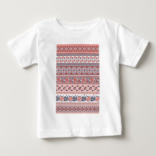 T-shirt Pour Bébé Motifs de conception de point de croix (Devant)