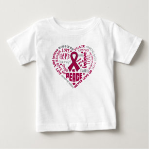 T-shirt Pour Bébé Mots de coeur de conscience d'anévrisme cérébra