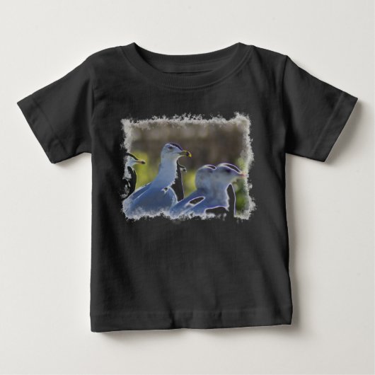 T-shirt Pour Bébé Mouette sur rail (Devant)