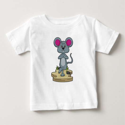 T-shirt Pour Bébé Mouse at yoga (Devant)