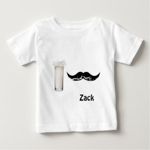 T-shirt Pour Bébé Moustache de lait personnalisée
