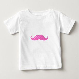 T-shirt Pour Bébé Moustache Girly de pois de roses indien drôles