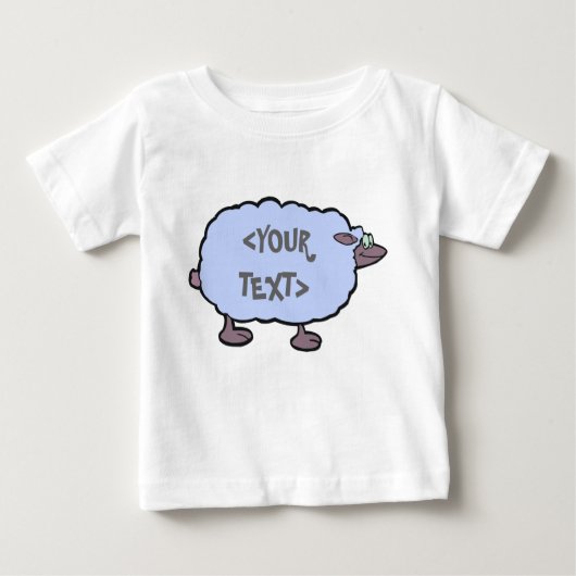 T-shirt Pour Bébé Mouton bleu,<YOUR TEXT> (Devant)