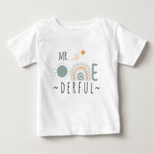 T-shirt Pour Bébé MR Onederful Boho Rainbow Premier Anniversaire Gar