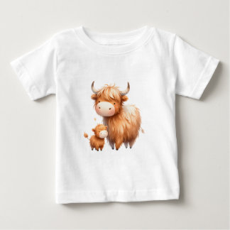 T-shirt Pour Bébé Mummy et moi - Vache des Highlands