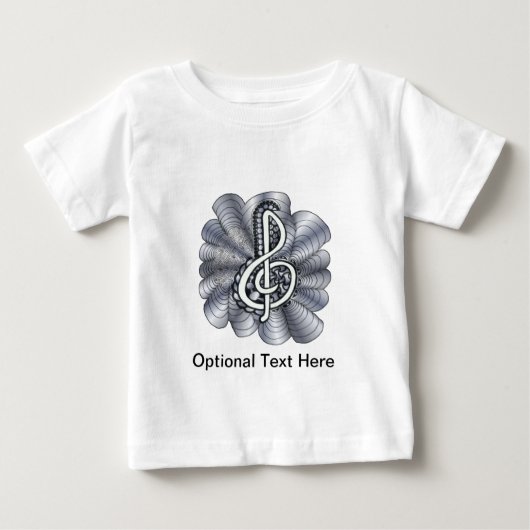T-shirt Pour Bébé Musique Clef Argent (Devant)