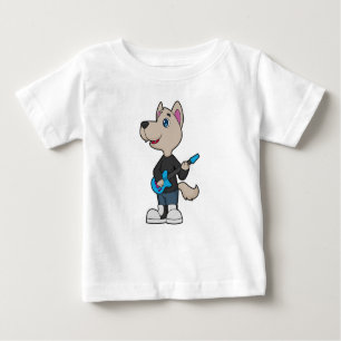 T-shirt Pour Bébé Musique de guitare musicienne de chien