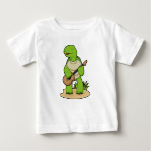 T-shirt Pour Bébé Musique de guitare musicienne de tortue