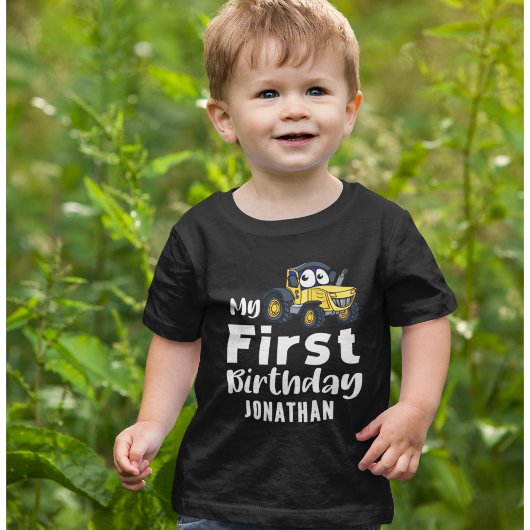 T-shirt Pour Bébé My First Birthday Cute Tractor Boy