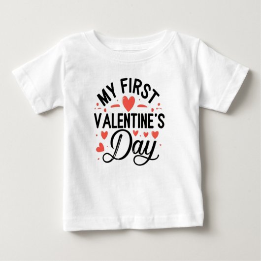 T-shirt Pour Bébé My first Valentine's Day (Devant)