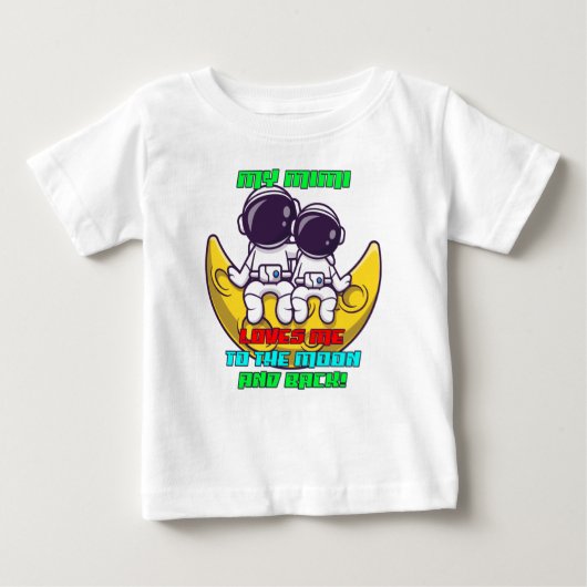 T-shirt Pour Bébé My Mimi Loves Me to the Moon and Back Astronaut (Devant)