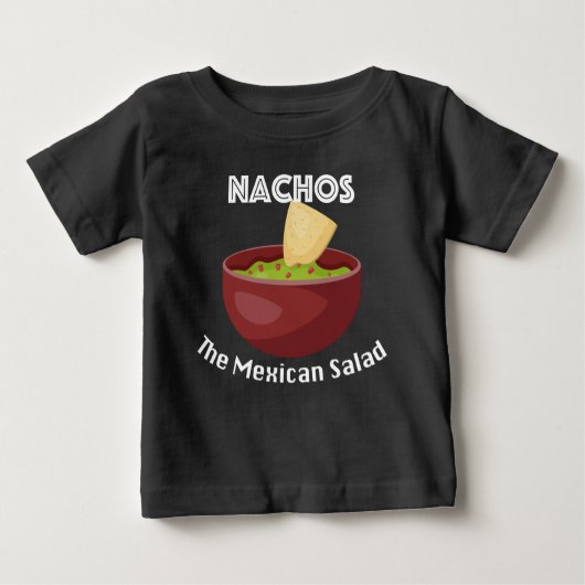 T-shirt Pour Bébé Nachos, La Salade Mexicaine - Baby Fine Jersey T-S (Devant)