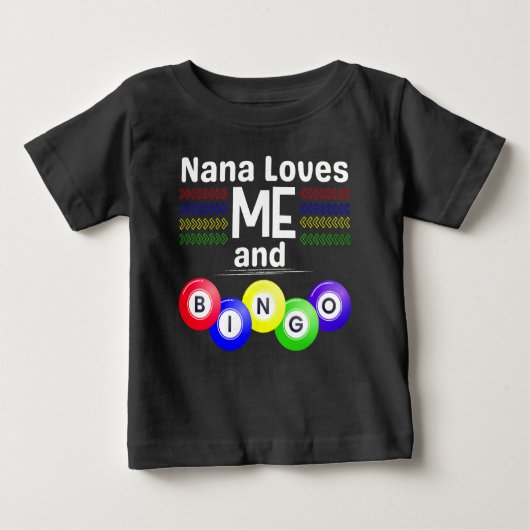 T-shirt Pour Bébé Nana aime MOI et Bingo ! (Devant)