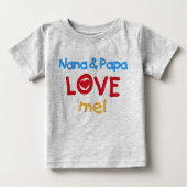 T-shirt Pour Bébé Nana et le papa m'aiment (Devant)