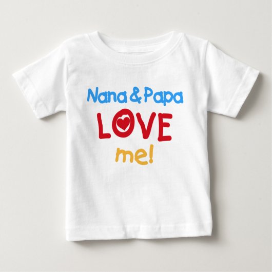 T-shirt Pour Bébé Nana et le papa m'aiment (Devant)