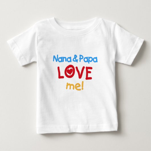 T-shirt Pour Bébé Nana et Papa m'aiment (Devant)