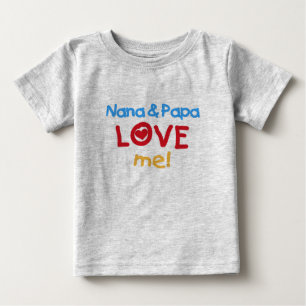 T-shirt Pour Bébé Nana et Papa m'aiment