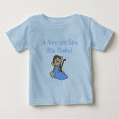 T-shirt Pour Bébé Nana et Papa's Monkey - Chemises bleues et cadeaux (Devant)