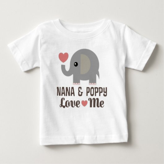 T-shirt Pour Bébé Nana et Poppy m'aiment (Devant)