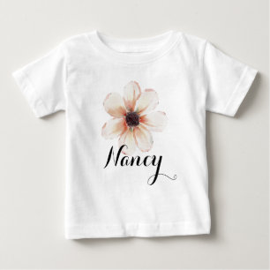 T-shirt Pour Bébé Nancy Name Baby Filles Révèlent Nouveau-Né Rose Fl