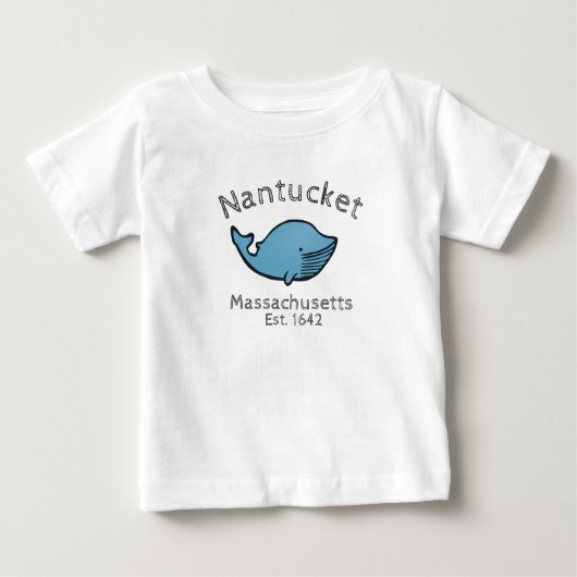 T-shirt Pour Bébé Nantucket Blue Whale Baby (Devant)