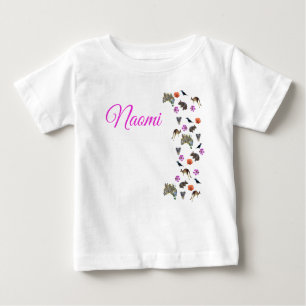 T-shirt Pour Bébé Naomi, Nom Avec Australian Wildlife,