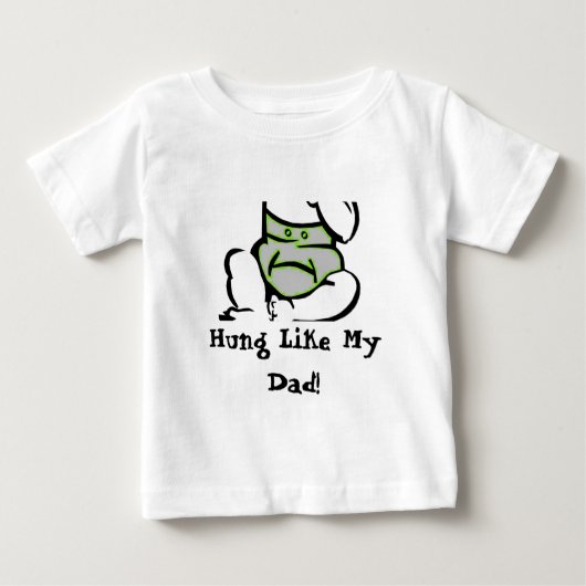 T-shirt Pour Bébé Nappy, Accroché Comme Mon Père ! (Devant)