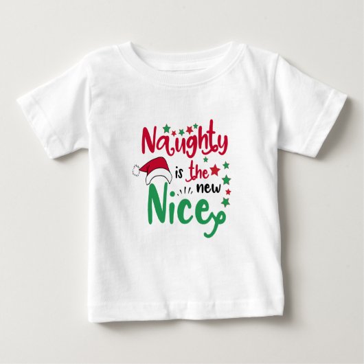 T-shirt Pour Bébé Naughty est la nouvelle belle noël (Devant)