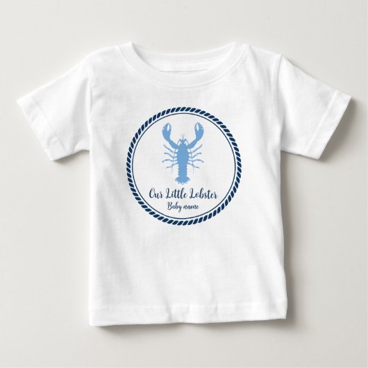 T-shirt Pour Bébé Nautical Blue Lobster côtier (Devant)